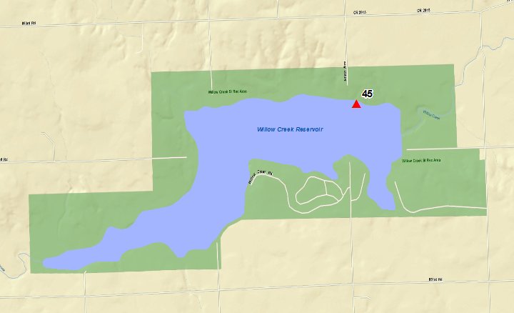 From Neligh go 5 miles north on Highway 14 then east at sign to Pierce on road 854. Go 24 miles east then turn South on 548th Avenue, then 1.5 miles south to the boat ramp Collect sample off end of dock.