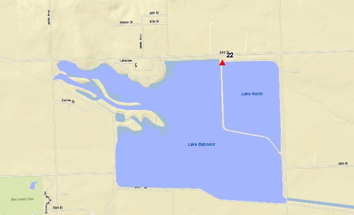 Lake North, next to Lake Babcock north of Columbus.  Sample at the swimming beach located near NW corner of lake at the west end of the camp ground.     